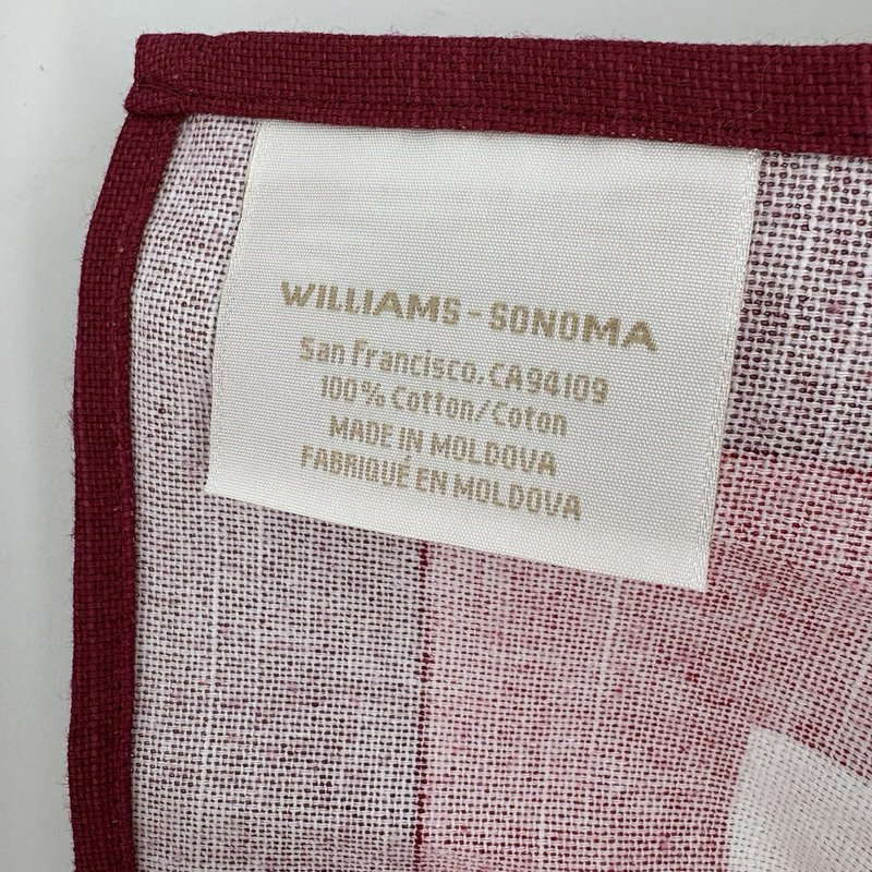 Williams-Sonoma Merry Christmas Santa Tea Towel 100% Cotton 30x21 Vintage Style