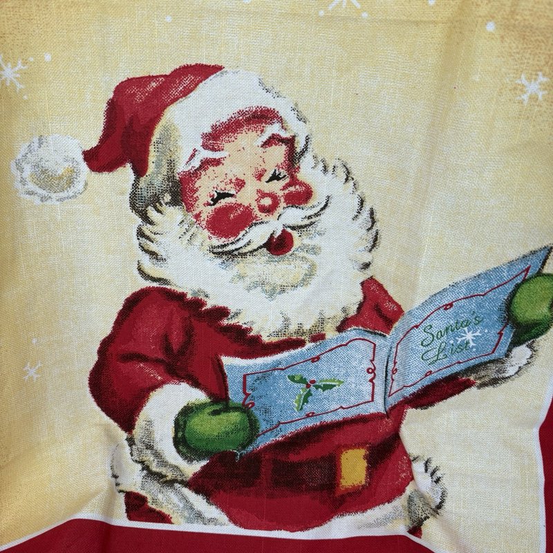 Williams-Sonoma Merry Christmas Santa Tea Towel 100% Cotton 30x21 Vintage Style