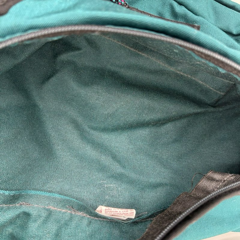 Vintage JanSport USA Teal Black Lumbar Fanny Pack Waist Bag JS Zippers 90s