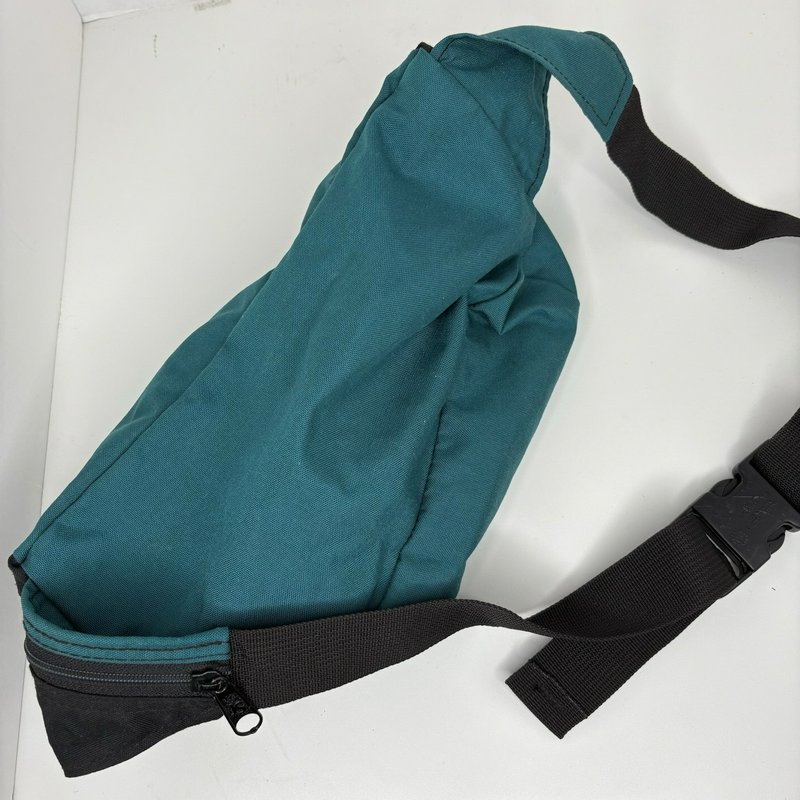 Vintage JanSport USA Teal Black Lumbar Fanny Pack Waist Bag JS Zippers 90s