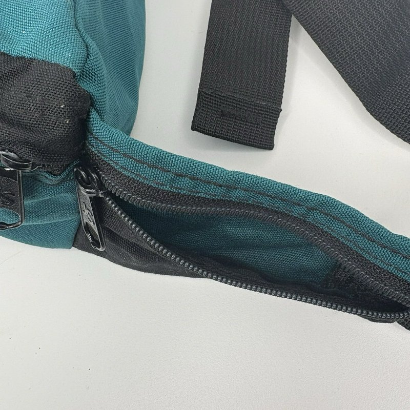 Vintage JanSport USA Teal Black Lumbar Fanny Pack Waist Bag JS Zippers 90s
