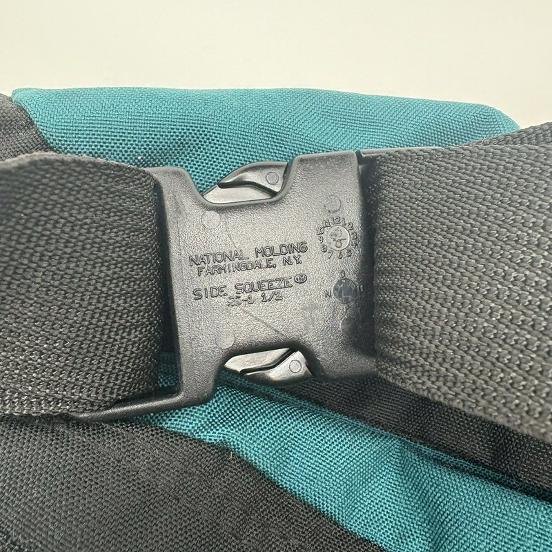 Vintage JanSport USA Teal Black Lumbar Fanny Pack Waist Bag JS Zippers 90s