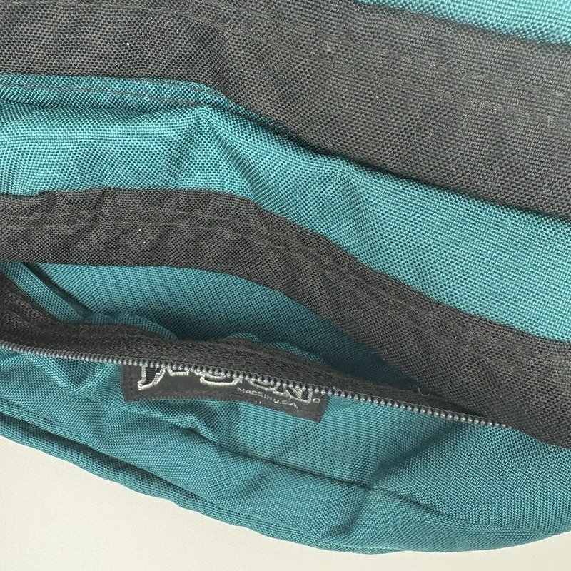 Vintage JanSport USA Teal Black Lumbar Fanny Pack Waist Bag JS Zippers 90s
