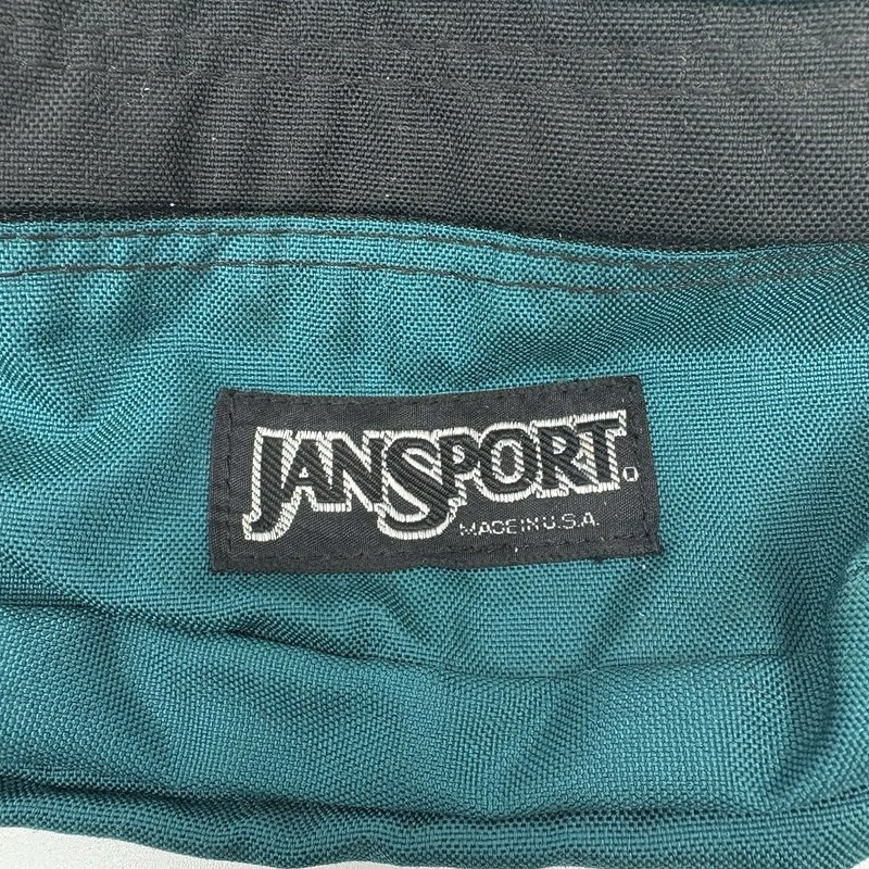 Vintage JanSport USA Teal Black Lumbar Fanny Pack Waist Bag JS Zippers 90s