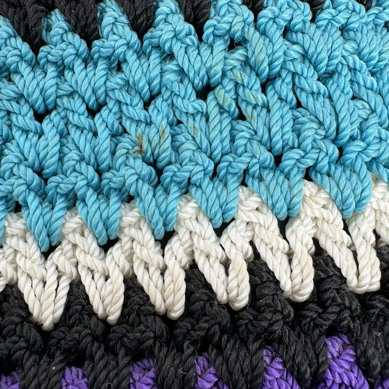 The Sak Crochet Shoulder Bag Multicolor Striped Lined Zip Top Boho Tote