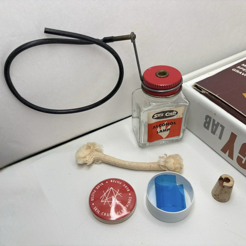 Complete 1960s Skil-Craft Geology Lab Metal Case Set Minerals Fossils & Balance