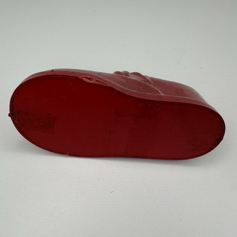 Vintage Poll-Parrot Shoes Plastic Bank w Tin Clicker Noisemaker Advertising