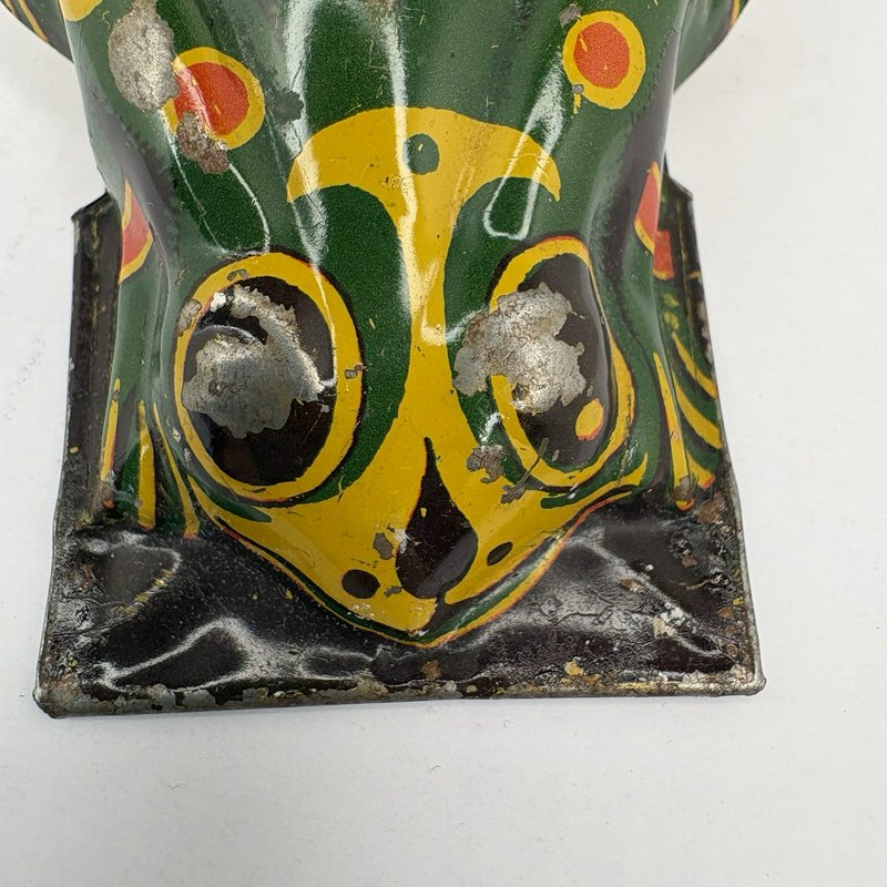 Vintage Large Tin Frog Clicker Toy Lithograph Noisemaker