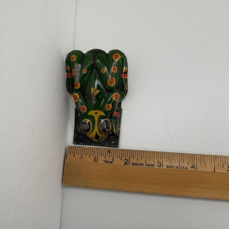 Vintage Large Tin Frog Clicker Toy Lithograph Noisemaker