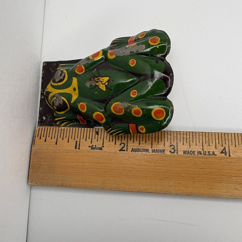 Vintage Large Tin Frog Clicker Toy Lithograph Noisemaker