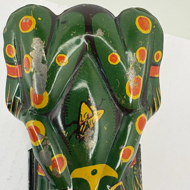 Vintage Large Tin Frog Clicker Toy Lithograph Noisemaker