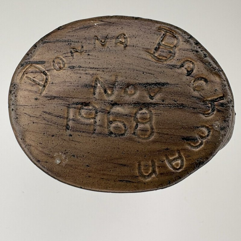 Vintage 1968 Signed Handmade Ceramic Golf Bag Vase Pencil Holder Brown