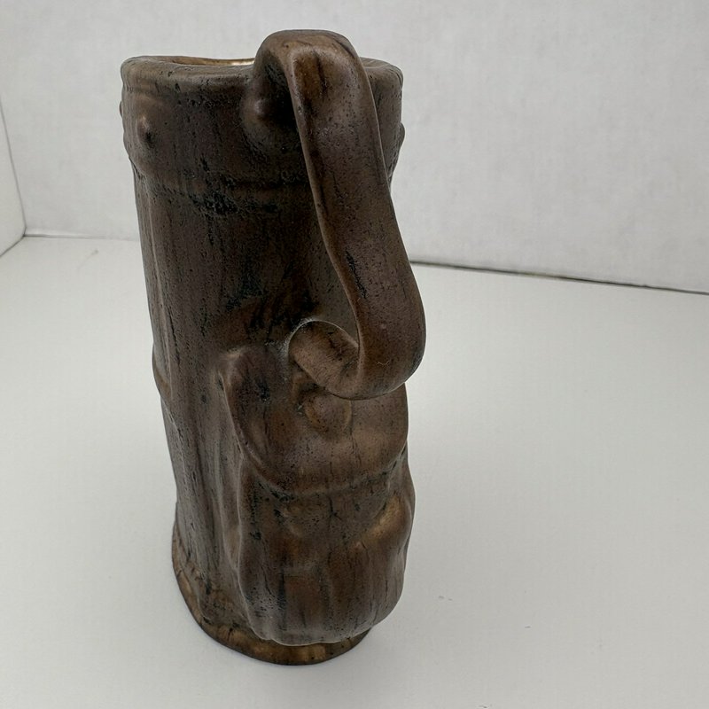 Vintage 1968 Signed Handmade Ceramic Golf Bag Vase Pencil Holder Brown