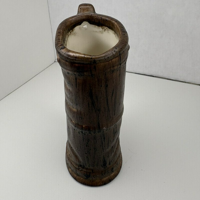 Vintage 1968 Signed Handmade Ceramic Golf Bag Vase Pencil Holder Brown