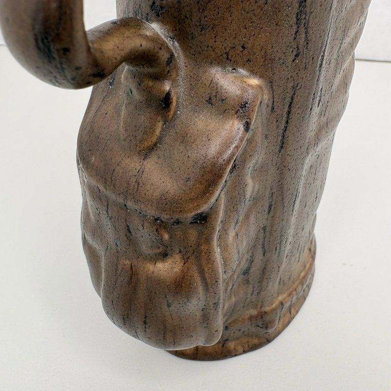 Vintage 1968 Signed Handmade Ceramic Golf Bag Vase Pencil Holder Brown