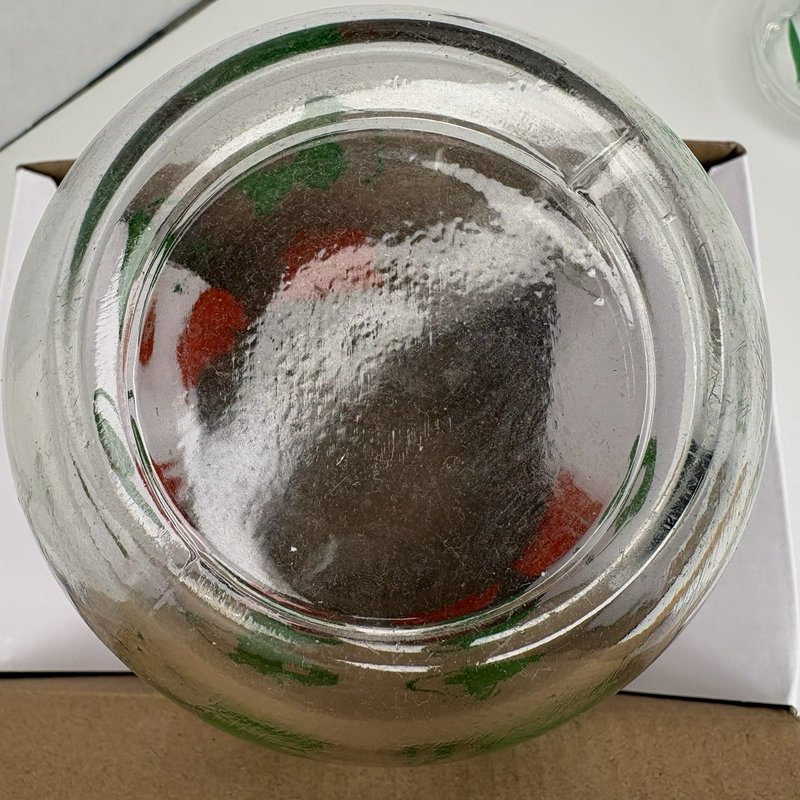 Vintage Tulip Glass Pitcher w 3 Floral Tumblers Mid Century Federal Style