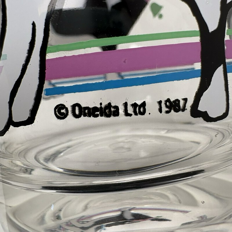 Vintage Oneida Cow Plastic Tumbler Set of 8 Clear Farmhouse Cups 1987