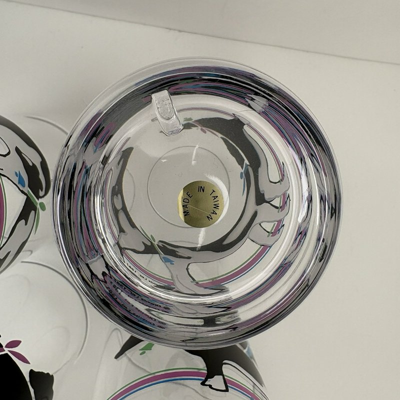 Vintage Oneida Cow Plastic Tumbler Set of 8 Clear Farmhouse Cups 1987