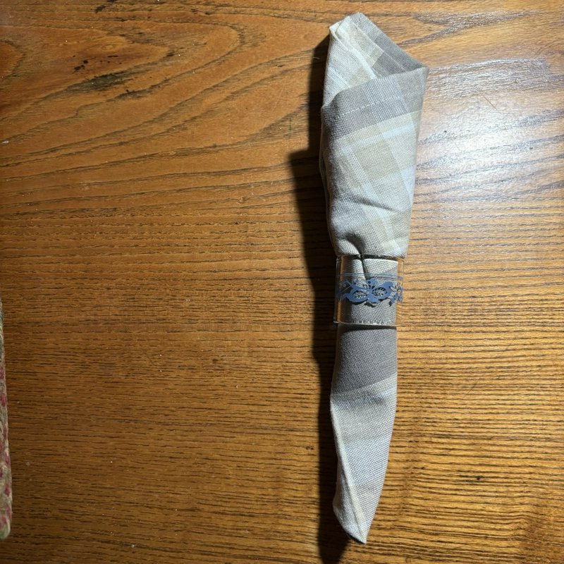 Vintage Pyrex Compatibles Old Town Blue Glass Napkin Rings Lot of 12 w Boxes