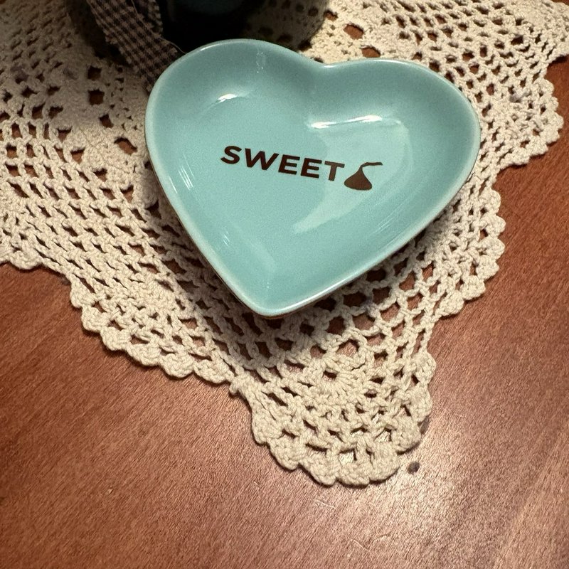 Hershey’s Kisses Sweet Heart Trinket Dish Fitz & Floyd Teal Ceramic