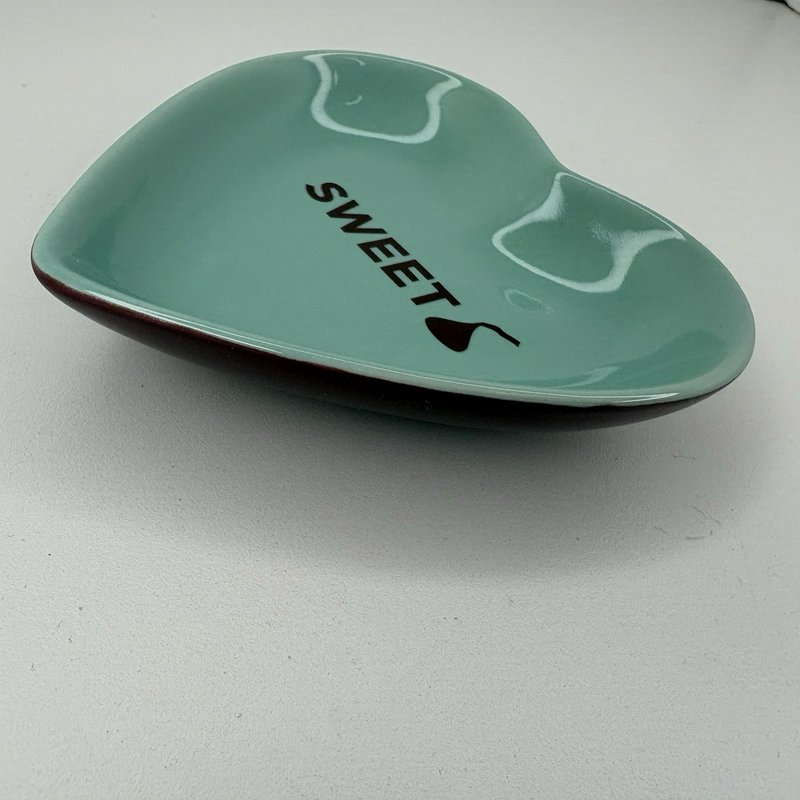 Hershey’s Kisses Sweet Heart Trinket Dish Fitz & Floyd Teal Ceramic