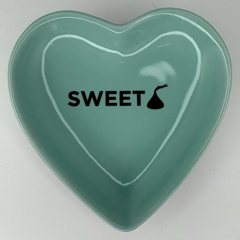Hershey’s Kisses Sweet Heart Trinket Dish Fitz & Floyd Teal Ceramic