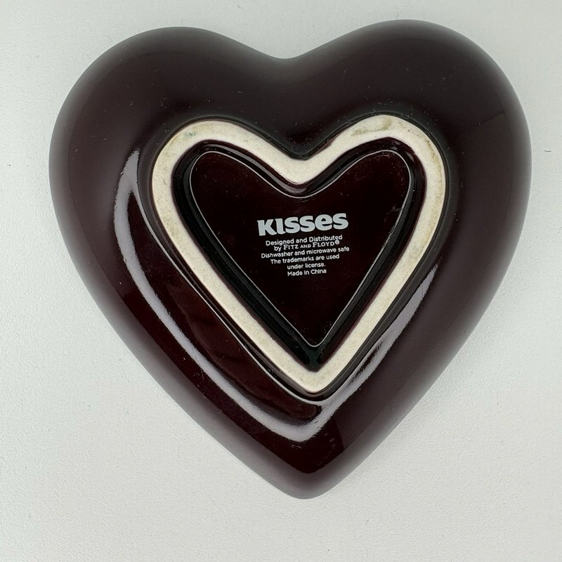 Hershey’s Kisses Sweet Heart Trinket Dish Fitz & Floyd Teal Ceramic