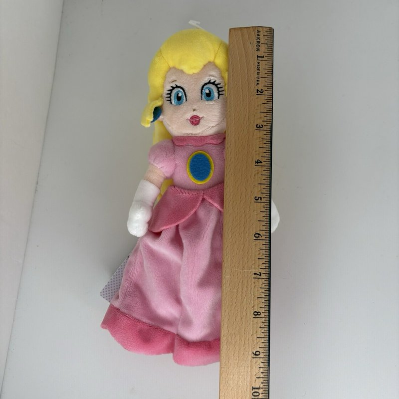 Princess Peach Plush Doll Super Mario Bros Nintendo w/ Hang Tag Pink Dress