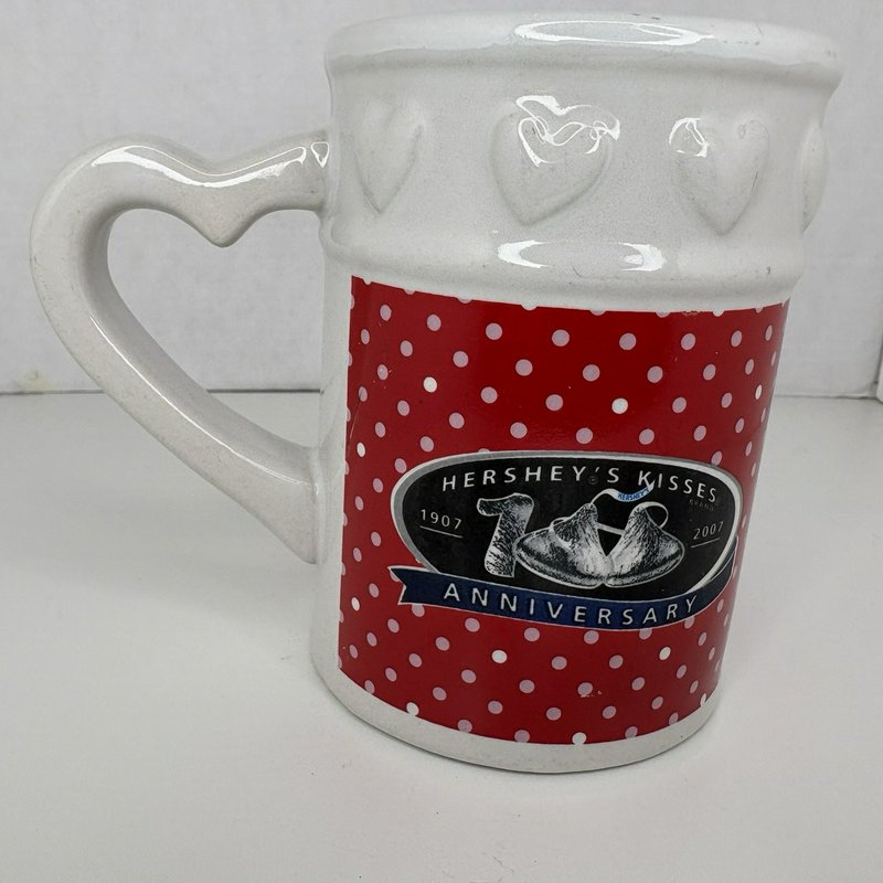 Hershey’s Kisses 100th Anniversary Mug I Love You Heart Red Polka Dot