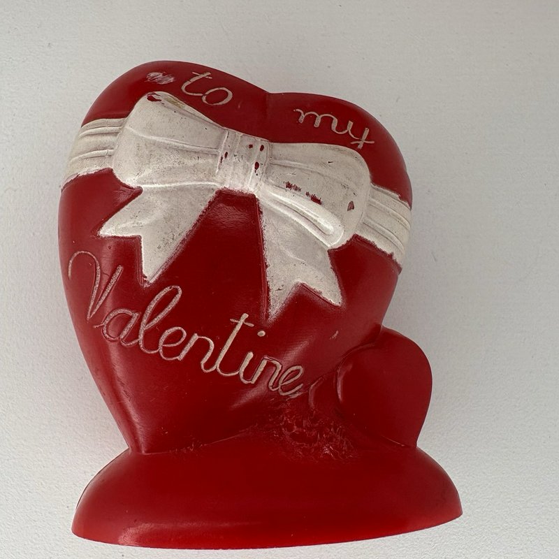 Vintage Valentine Plastic Candy Set Heart Container Nut Baskets Cupcake Picks