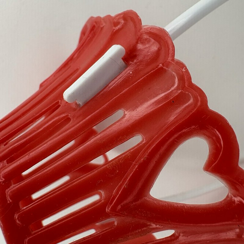 Vintage Valentine Plastic Candy Set Heart Container Nut Baskets Cupcake Picks