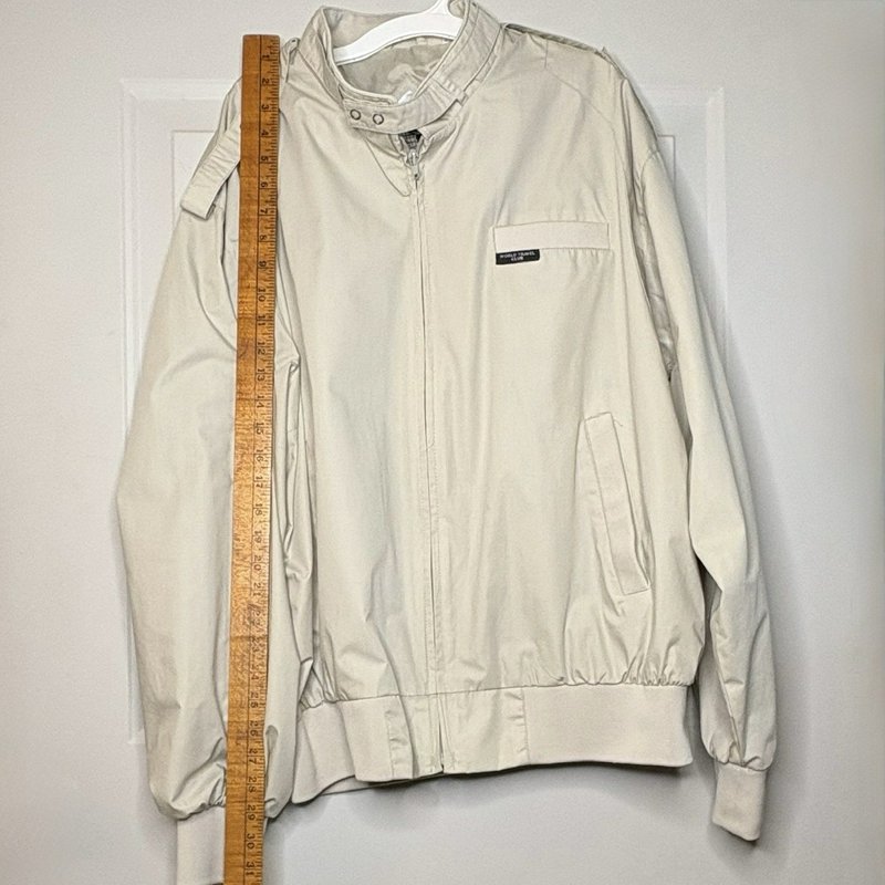 World Travel Club Men’s Beige Lightweight Bomber Style  Zip Jacket XL