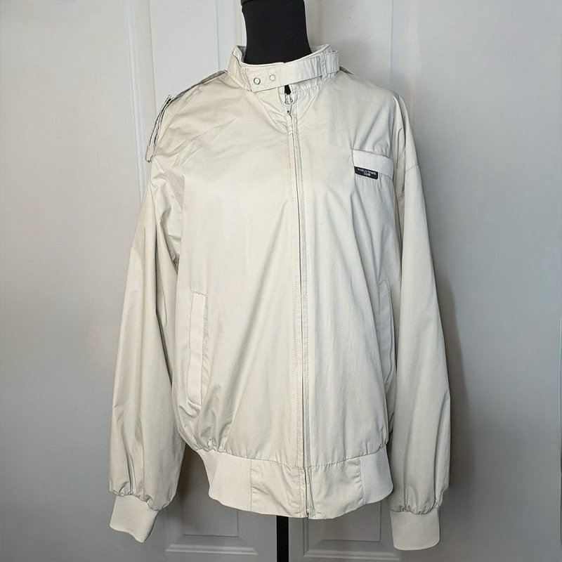 World Travel Club Men’s Beige Lightweight Bomber Style  Zip Jacket XL