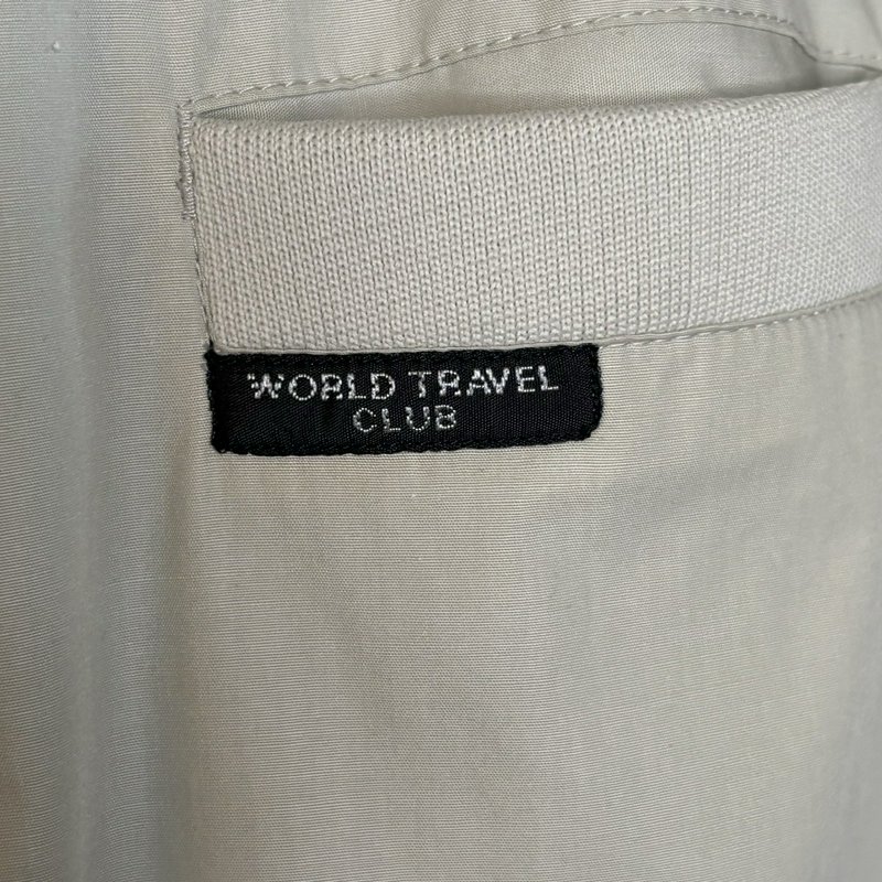 World Travel Club Men’s Beige Lightweight Bomber Style  Zip Jacket XL
