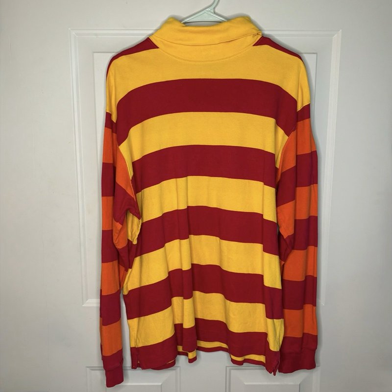 Vintage J.Crew Turtleneck Long Sleeve Shirt XL Bold Stripe USA Made 100% Cotton