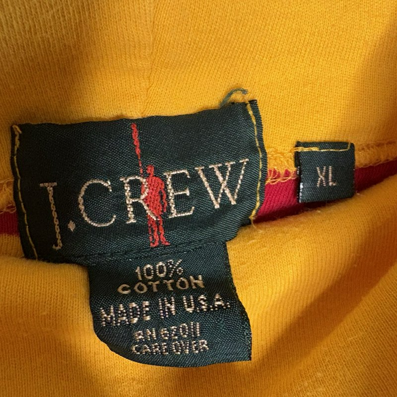 Vintage J.Crew Turtleneck Long Sleeve Shirt XL Bold Stripe USA Made 100% Cotton