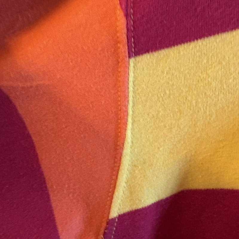 Vintage J.Crew Turtleneck Long Sleeve Shirt XL Bold Stripe USA Made 100% Cotton