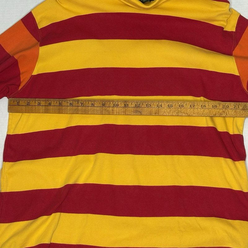 Vintage J.Crew Turtleneck Long Sleeve Shirt XL Bold Stripe USA Made 100% Cotton