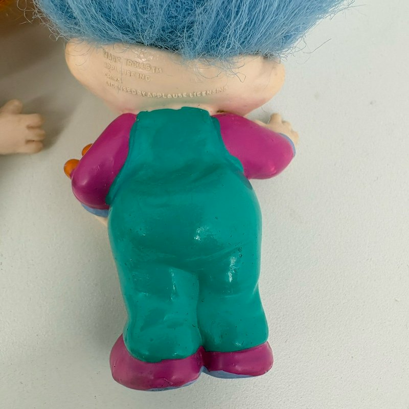 Vintage 1990s Applause Magic Trolls Lot of 3 + Russ Rainbow Troll Earrings