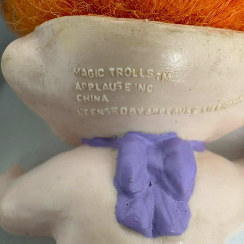 Vintage 1990s Applause Magic Trolls Lot of 3 + Russ Rainbow Troll Earrings