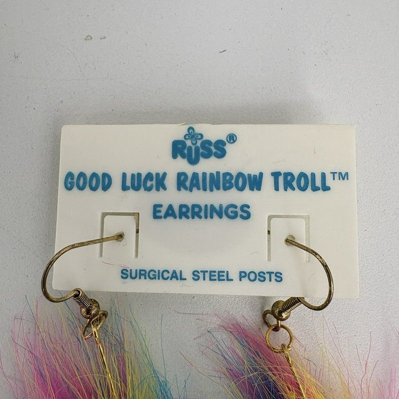 Vintage 1990s Applause Magic Trolls Lot of 3 + Russ Rainbow Troll Earrings