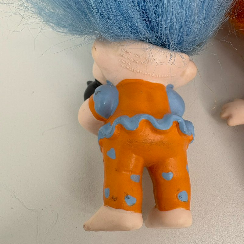 Vintage 1990s Applause Magic Trolls Lot of 3 + Russ Rainbow Troll Earrings