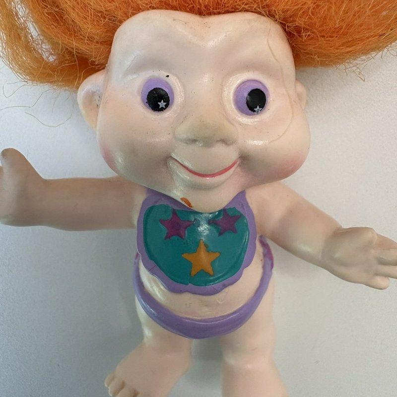 Vintage 1990s Applause Magic Trolls Lot of 3 + Russ Rainbow Troll Earrings