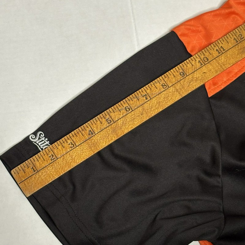 Baltimore Orioles Polo Shirt Stitches MLB Black Orange Short Sleeve Mens Large