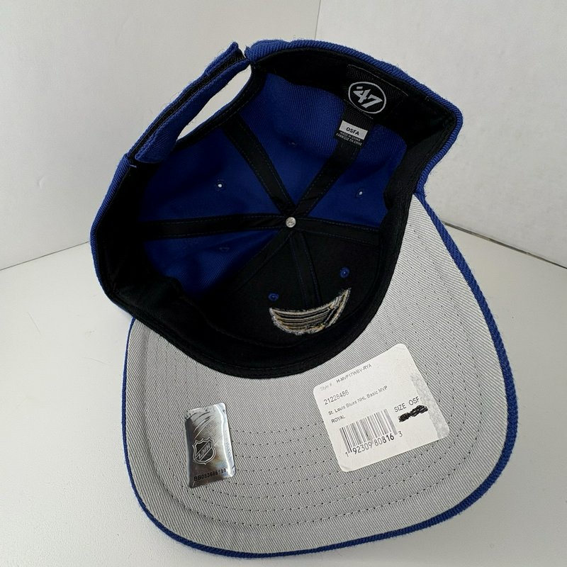 St. Louis Blues NHL 47 Brand MVP Adjustable Hat Royal Blue New w/ Tags