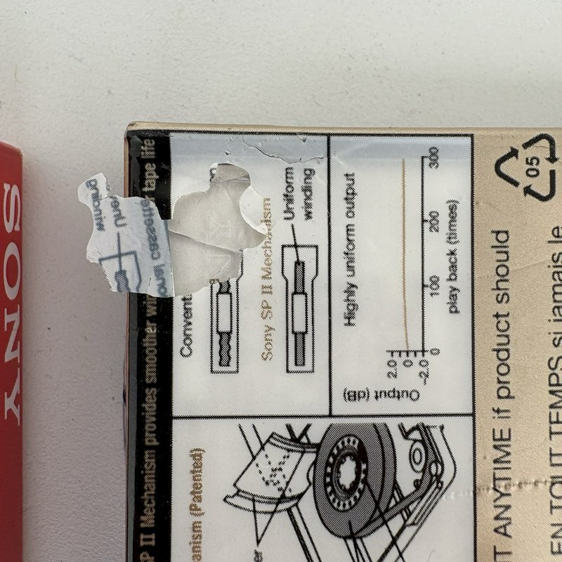 Lot of 5 Sealed Sony C-90 HiFi Audio Cassette Tapes HFB + HF (One Red)