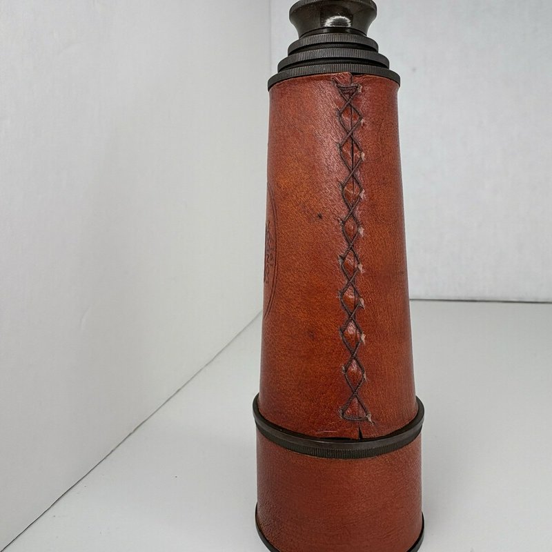 Kelvin & Hughes London 1917 Spyglass Telescope w/ Wood Glass Display Case