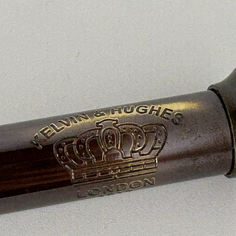 Kelvin & Hughes London 1917 Spyglass Telescope w/ Wood Glass Display Case