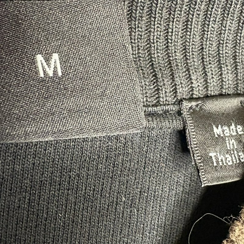 Hugo Boss Men’s Full Zip Knit Jacket Black Brown Trim Size M Made Thailand