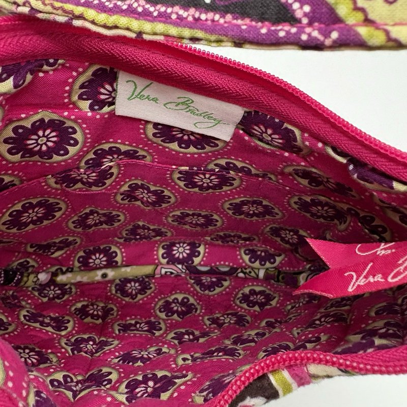 Vera Bradley Pink Paisley Quilted Shoulder Bag Knot Strap Zip Top